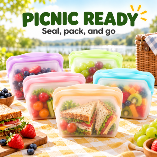 Leakproof Silicone Food Storage Bags