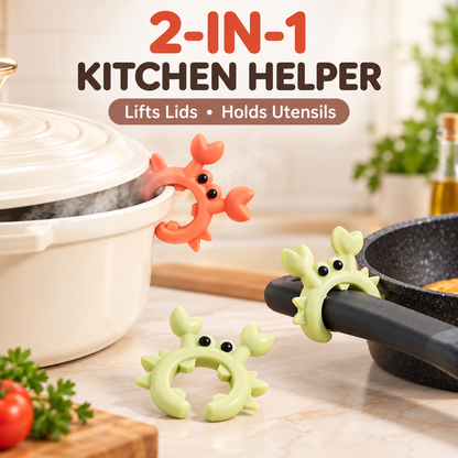 🔥2-in-1 Silicone Pot Lid Lifter & Utensil Holder