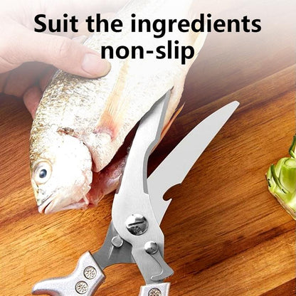 🔥Professional Heavy-Duty Kitchen Shears with Slip Handle & Safety Lock, Stainless Steel, Dishwasher Safe, Meat Cutting, Turkey, Fish, Vegetables, Ergonomic Grip, Home Kitchenware