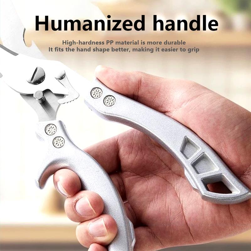 🔥Professional Heavy-Duty Kitchen Shears with Slip Handle & Safety Lock, Stainless Steel, Dishwasher Safe, Meat Cutting, Turkey, Fish, Vegetables, Ergonomic Grip, Home Kitchenware