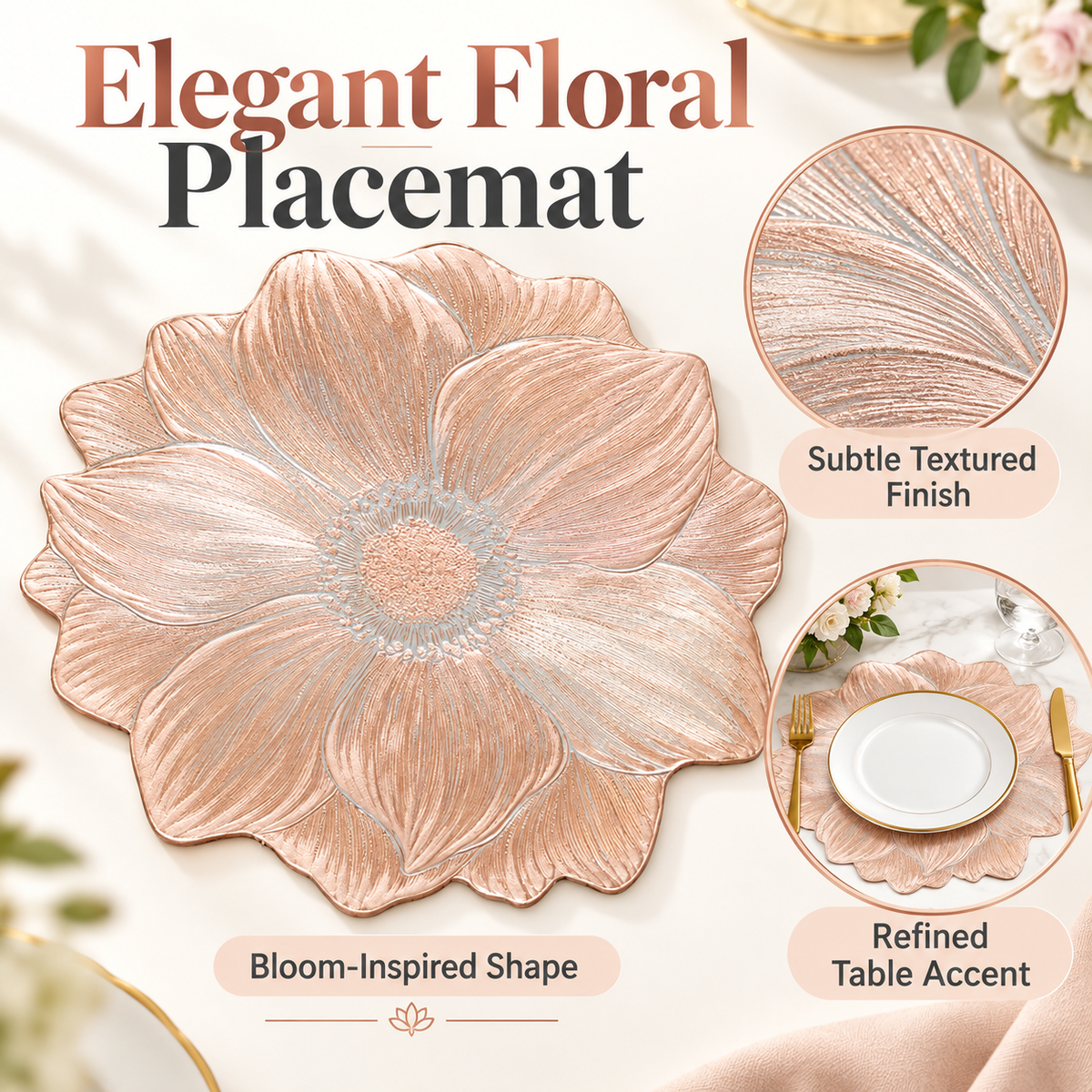 🌸 Transform Your Dining Table with Elegant Floral Placemats