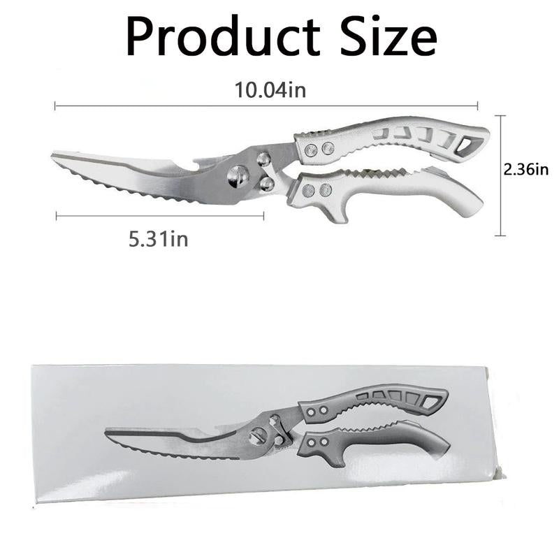 🔥Professional Heavy-Duty Kitchen Shears with Slip Handle & Safety Lock, Stainless Steel, Dishwasher Safe, Meat Cutting, Turkey, Fish, Vegetables, Ergonomic Grip, Home Kitchenware