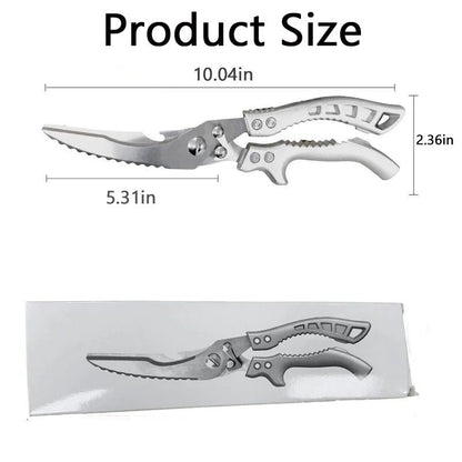 🔥Professional Heavy-Duty Kitchen Shears with Slip Handle & Safety Lock, Stainless Steel, Dishwasher Safe, Meat Cutting, Turkey, Fish, Vegetables, Ergonomic Grip, Home Kitchenware