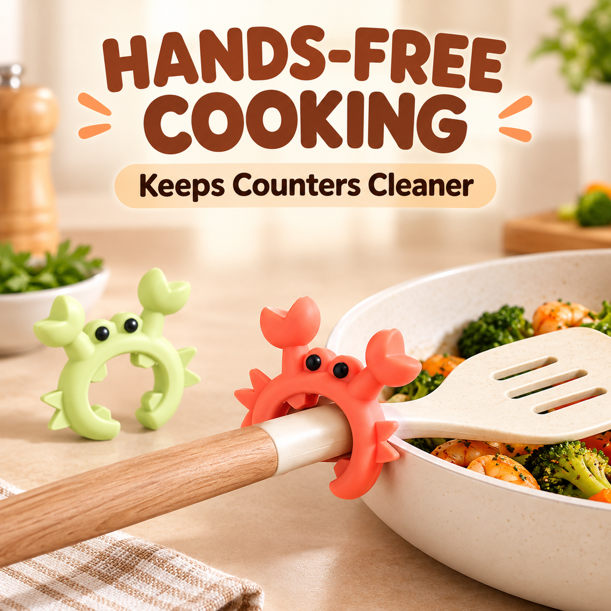 🔥2-in-1 Silicone Pot Lid Lifter & Utensil Holder