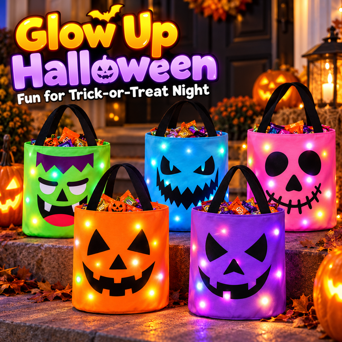 LED Halloween Trick-or-Treat Candy Bag