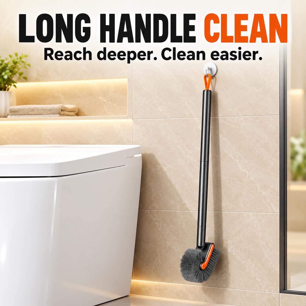 🔥Long-Handle Toilet Rim & Crevice Cleaning Brush