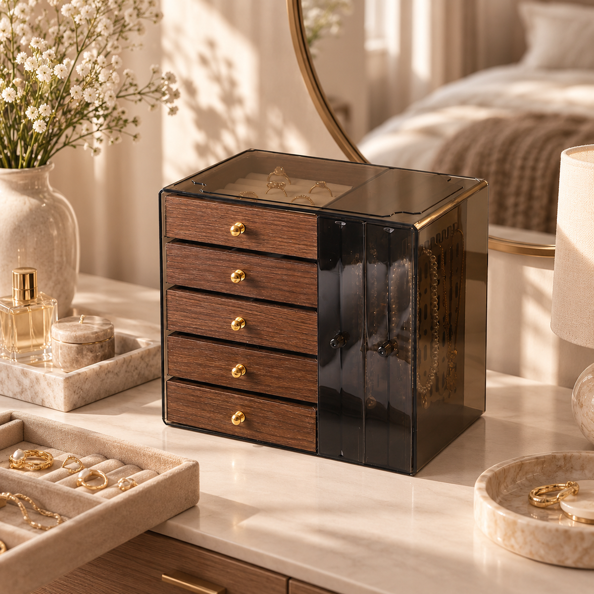 LuxeVault Jewelry Storage Organizer