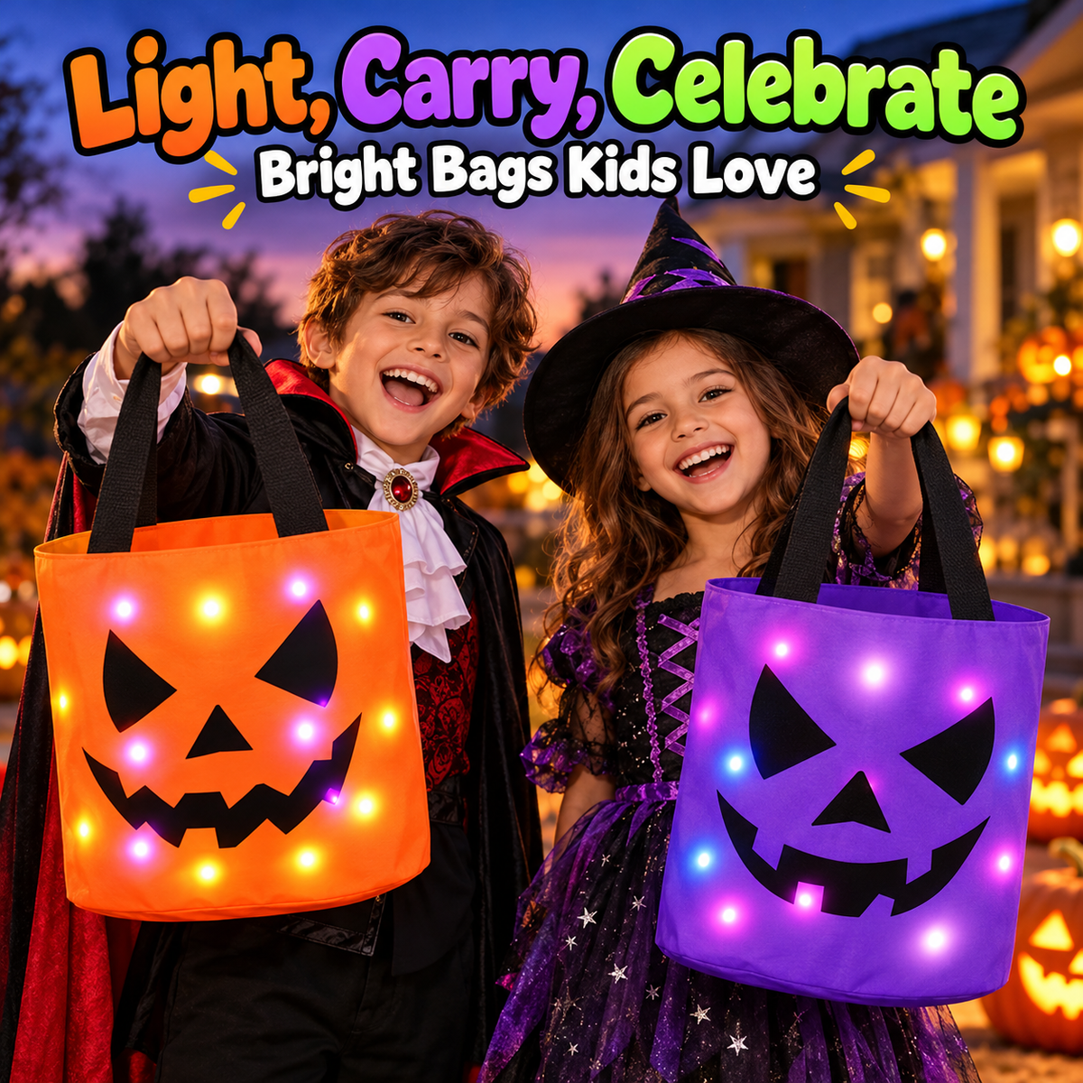 LED Halloween Trick-or-Treat Candy Bag