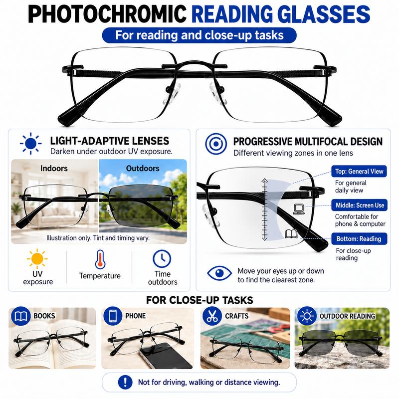3-in-1 Progressive Reading Glasses for Presbyopia