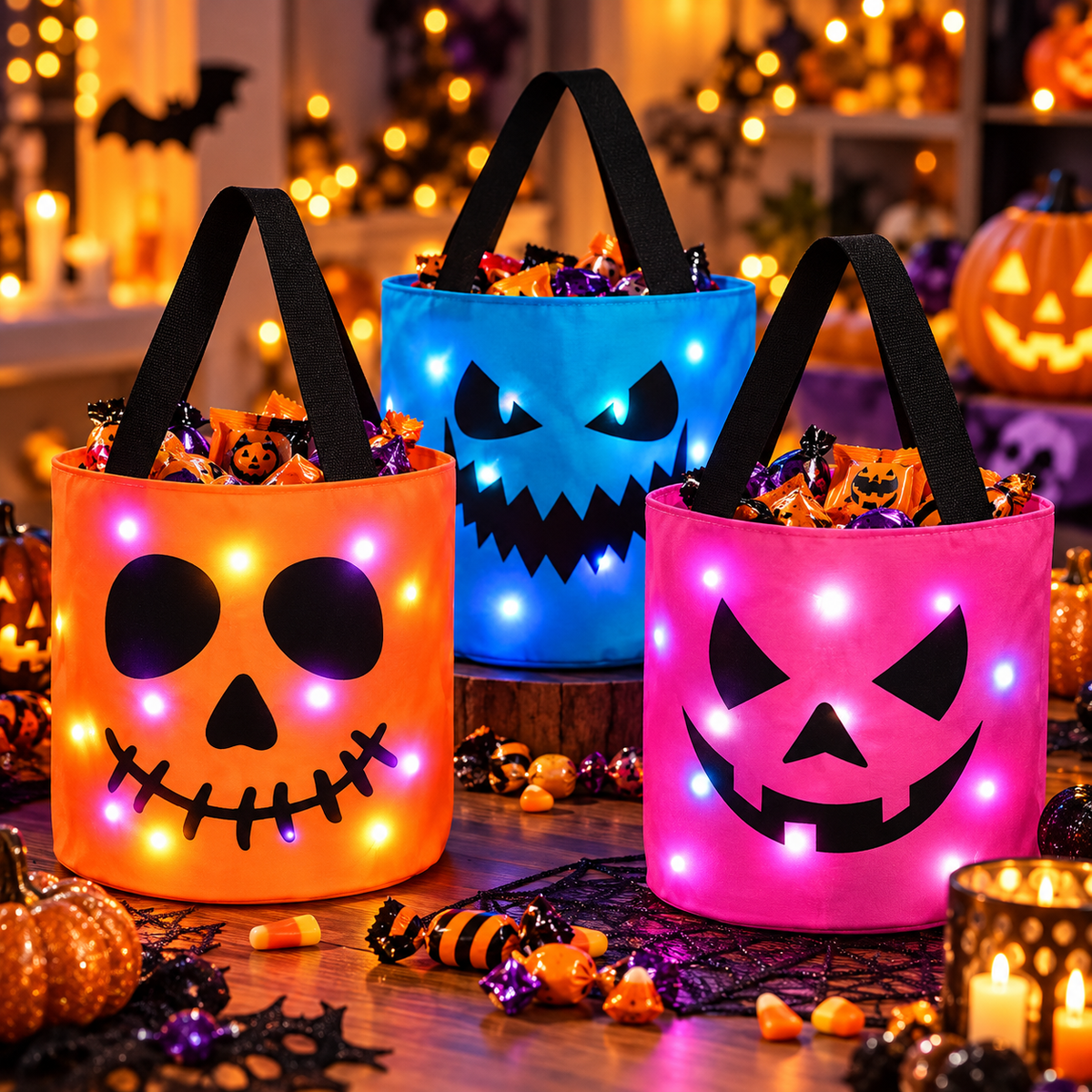 LED Halloween Trick-or-Treat Candy Bag